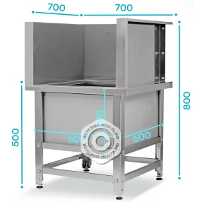 ванна моповая вмсн 500(800)х700х700 «norma inox», 1 м/о (облицовка п-обр.; ножка профил.)